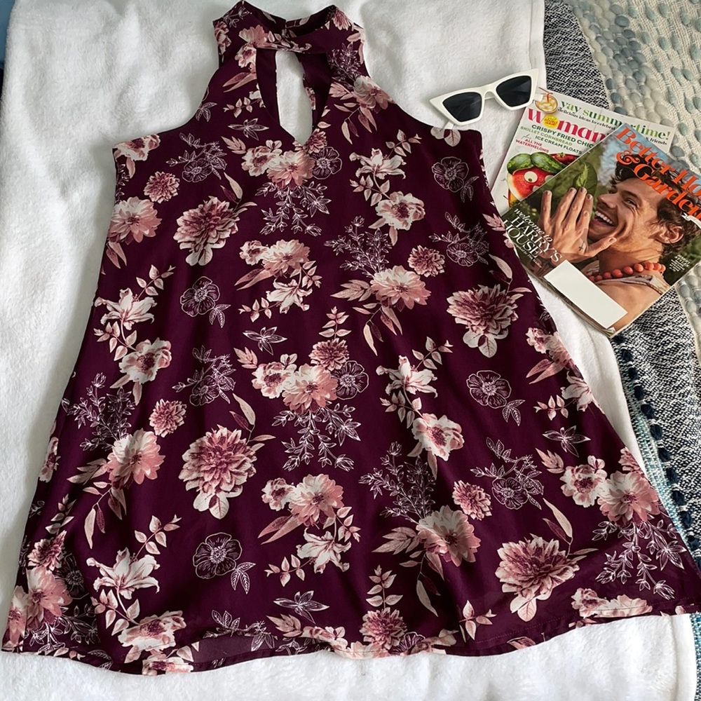 Mi Ami Floral- Print Mini Dress-small